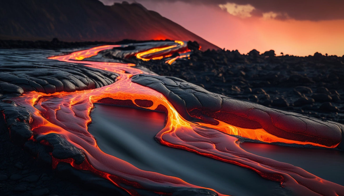 Original Photography, Hawaii Molten Lava Flow | Custom Canvas Curators