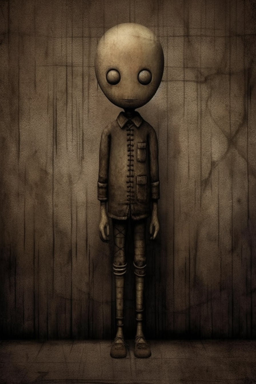 Oddities and Curiosities - A Vintage Portrait in the Style of Anton Semenov | Dark, Modern Art Print | Digital | Wall Art | Minimal