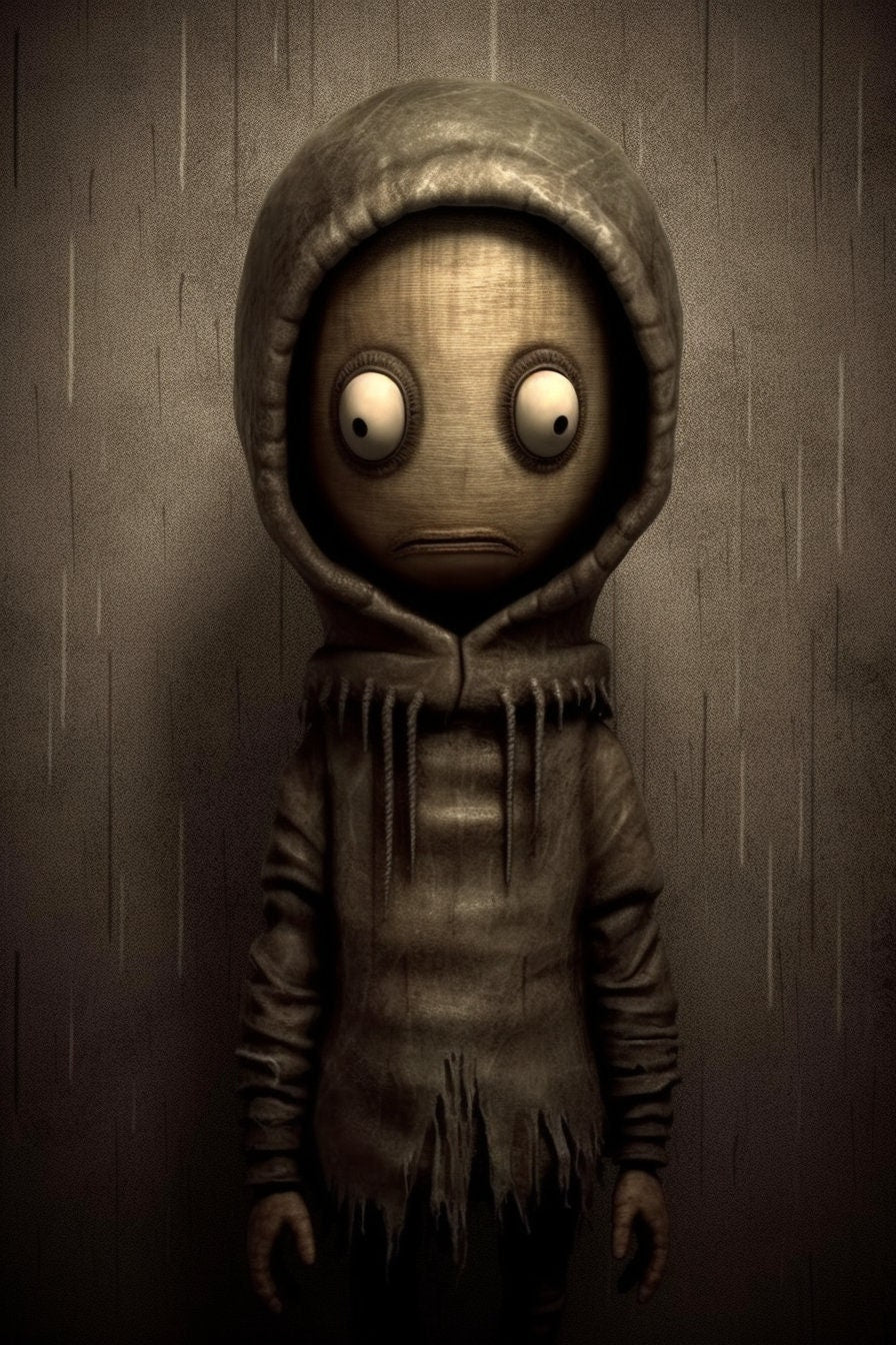Curious Little Soul - Original Canvas Print in Anton Semenov Style | Dark, Modern Art Print | Digital | Wall Art | Minimal