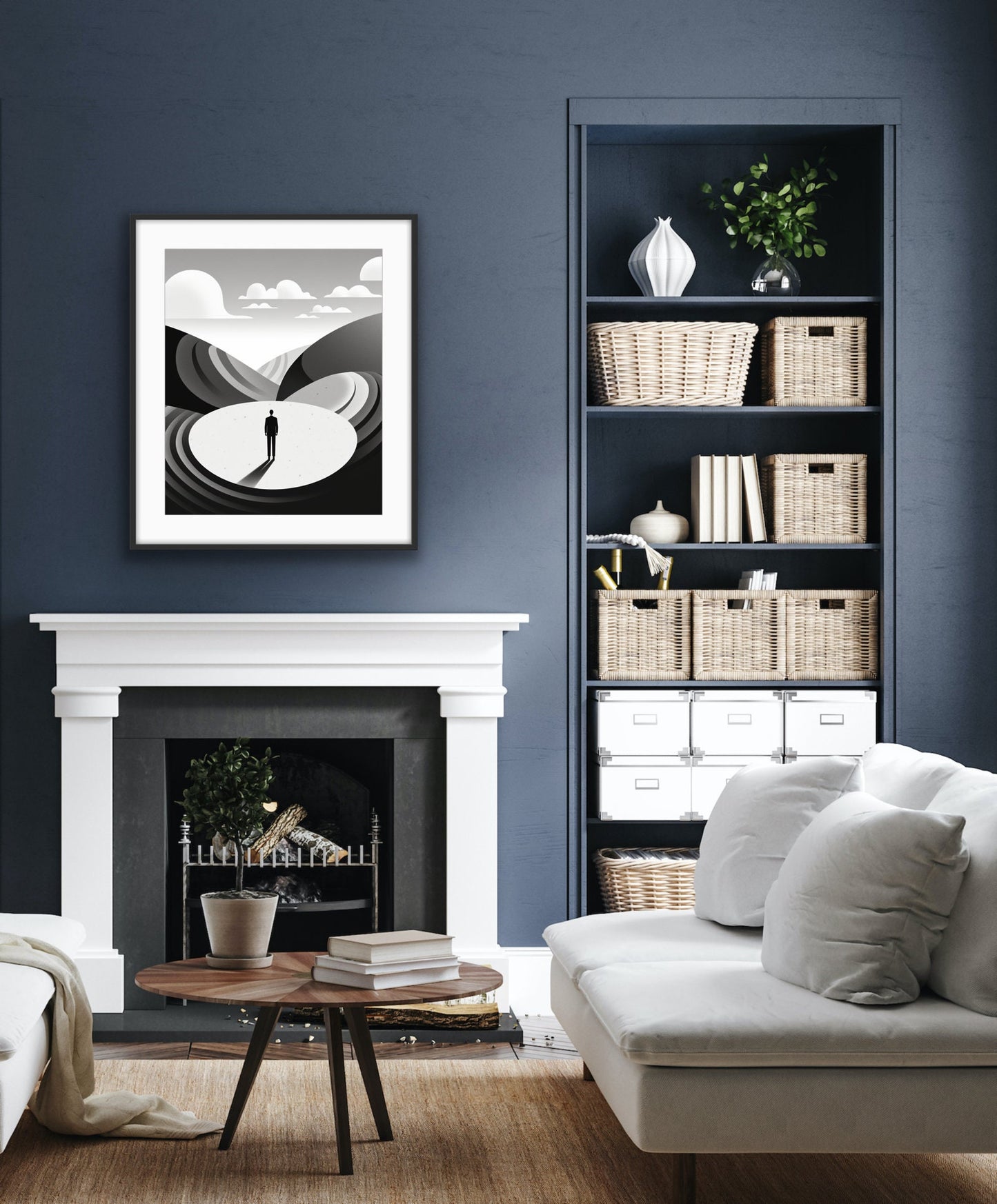 Modern Passage to the Future - Monochromatic | An Original Minimal Work of Art | Digital | Print | Download Wall Art