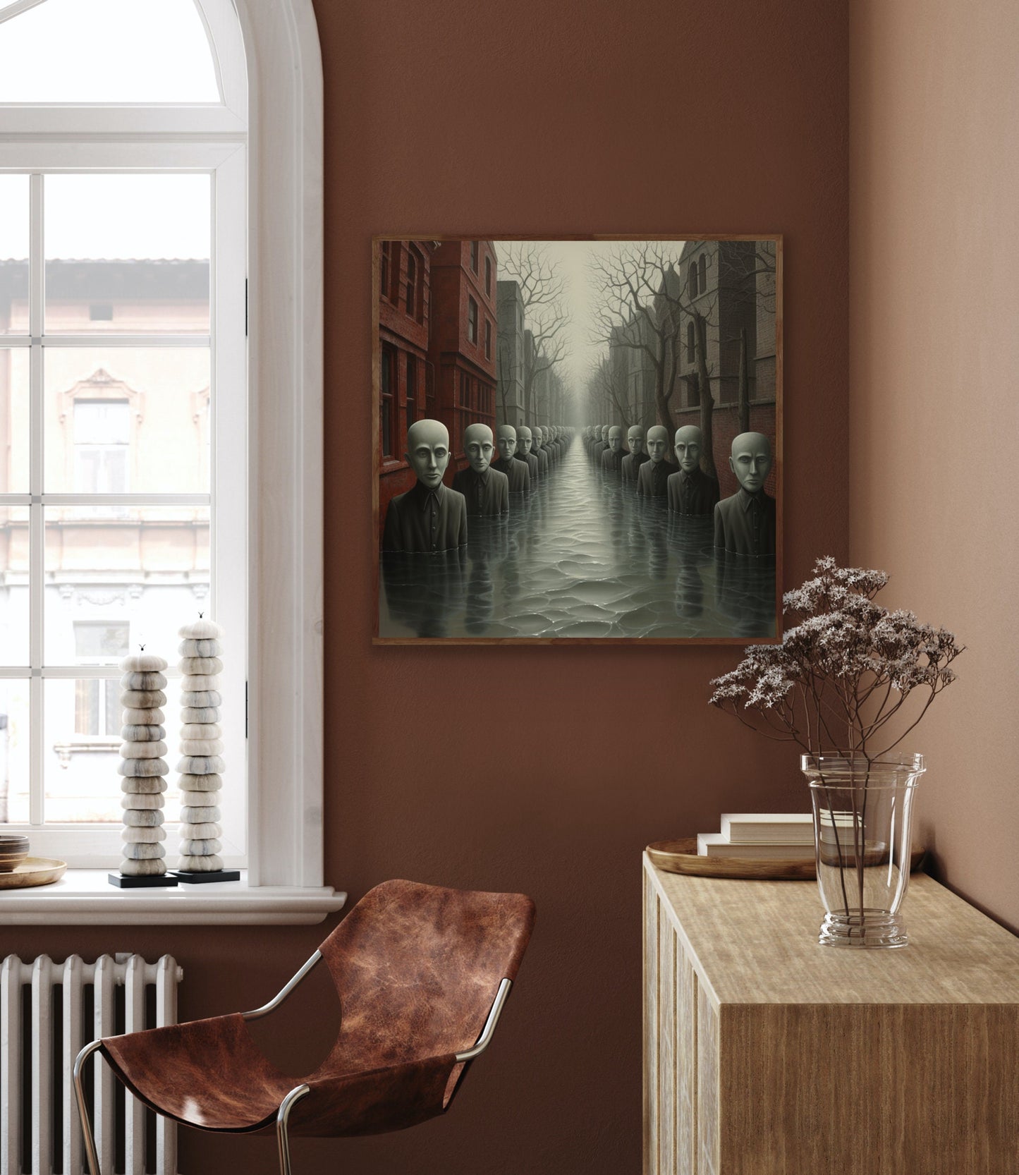 Captivating Canal: A Mesmerizing Painting in the Style of Mike Worrall | Digital Wall Art | Download Print | Custom Canvas