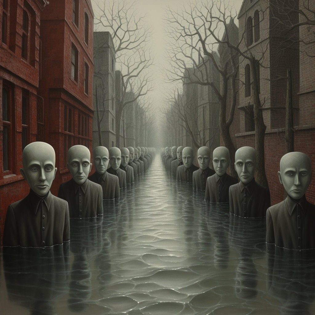 Captivating Canal: A Mesmerizing Painting in the Style of Mike Worrall | Digital Wall Art | Download Print | Custom Canvas
