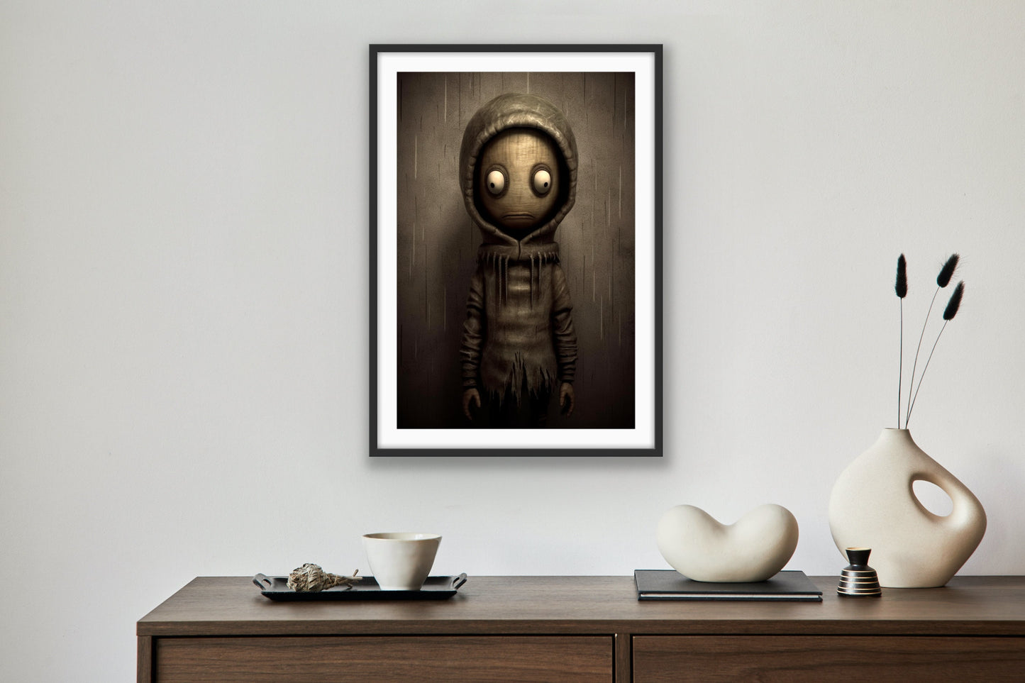 Curious Little Soul - Original Canvas Print in Anton Semenov Style | Dark, Modern Art Print | Digital | Wall Art | Minimal