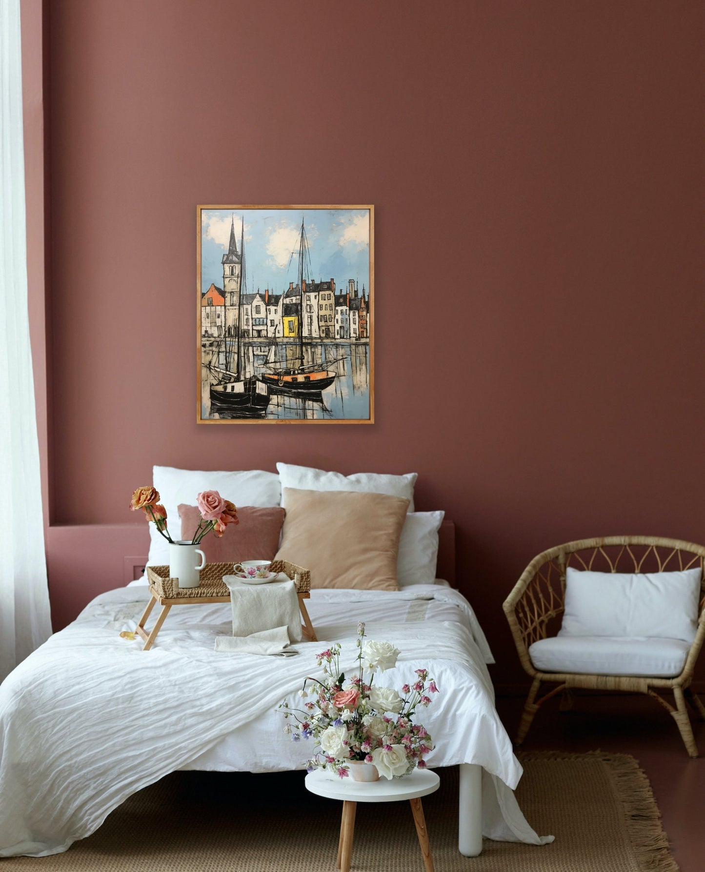 Swedish Canal: A Captivating Scene Painted in the Style of Bernard Buffet | Digital Wall Art | Download Print | Custom Canvas