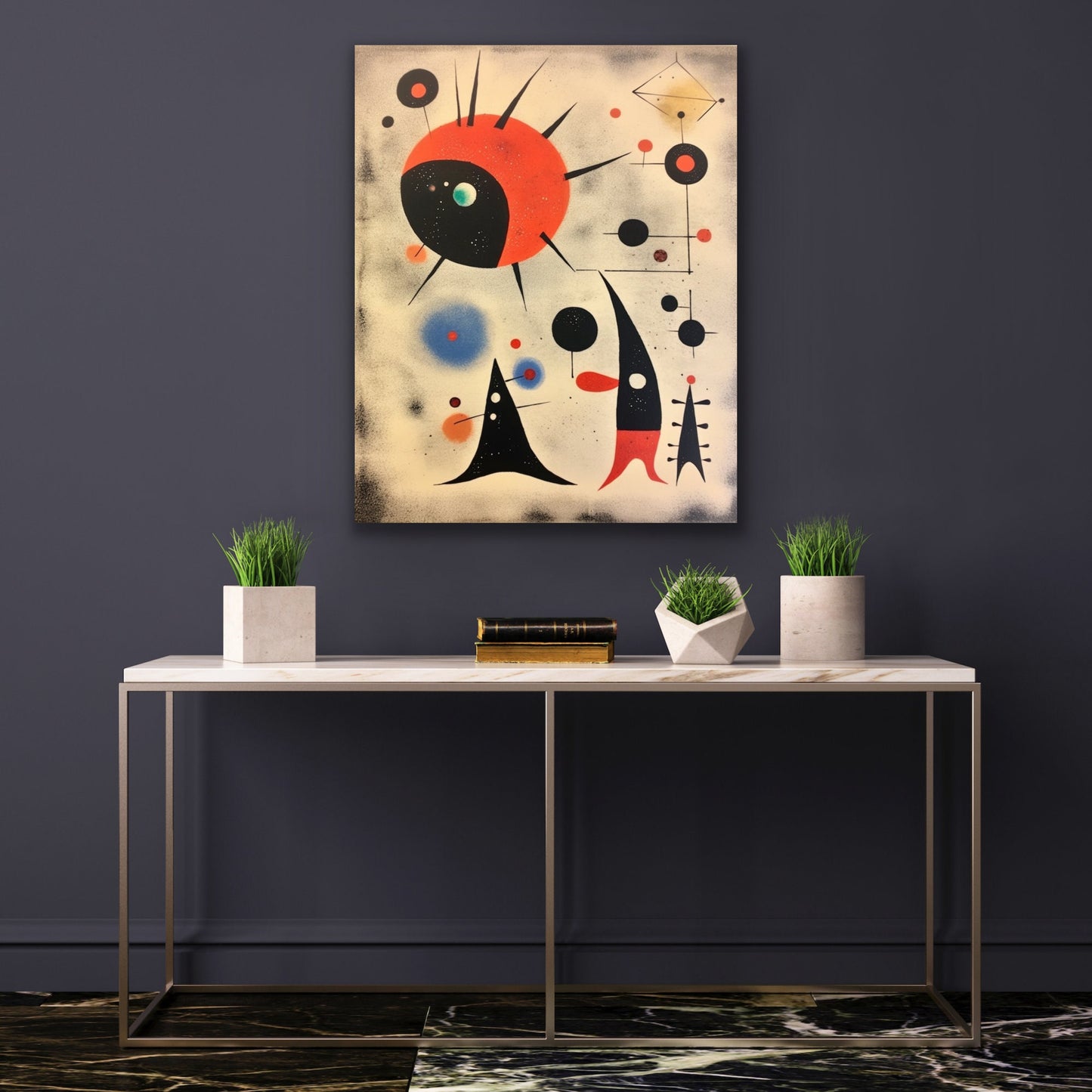 Abstract Rocket Shapes: Original Artwork Inspired by Joan Miro