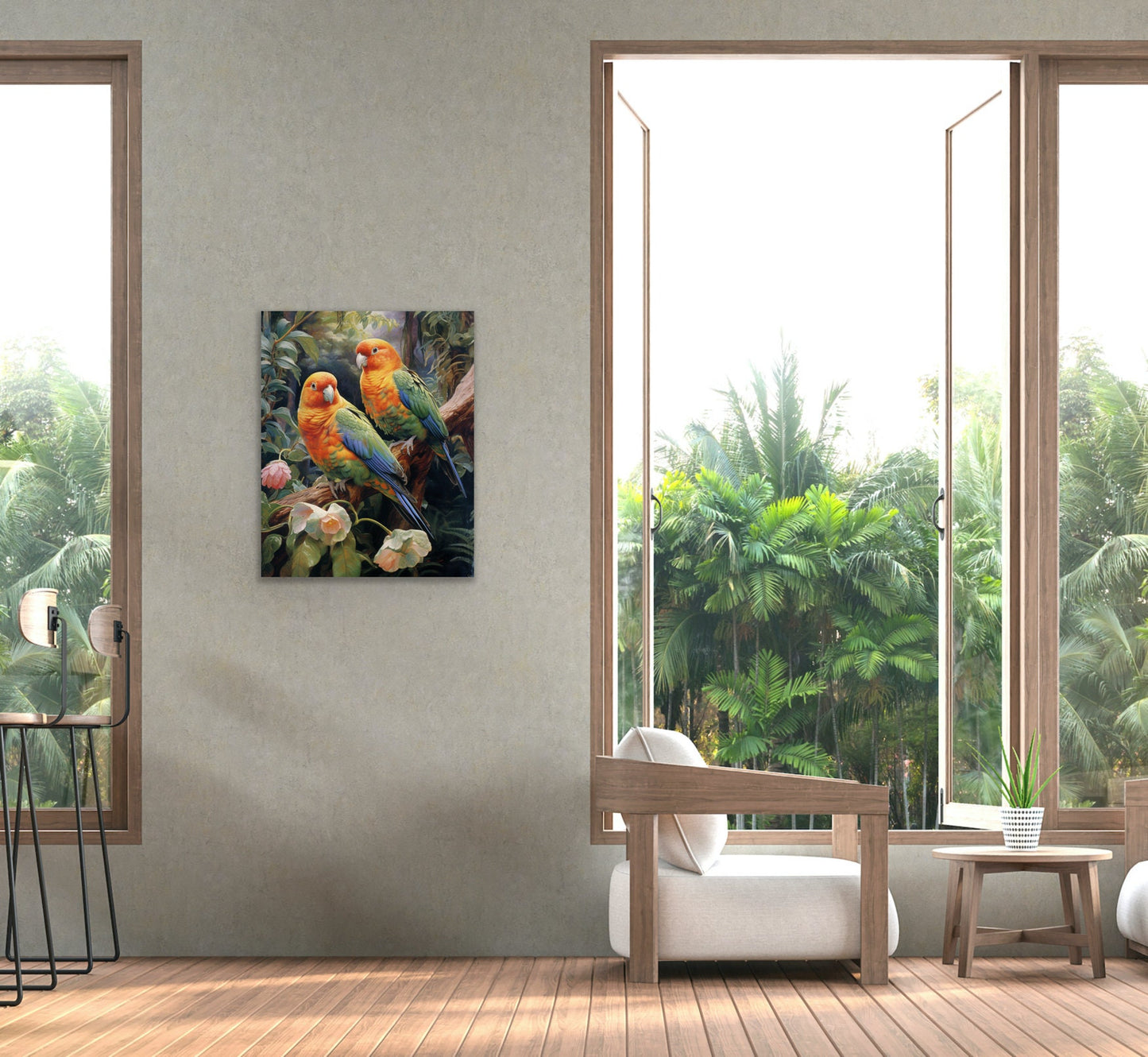 Original Custom Love Birds Canvas Print: Inspired by Marianne North's Botanical Artistry | Digital Download | Custom Print | Multiple Sizes