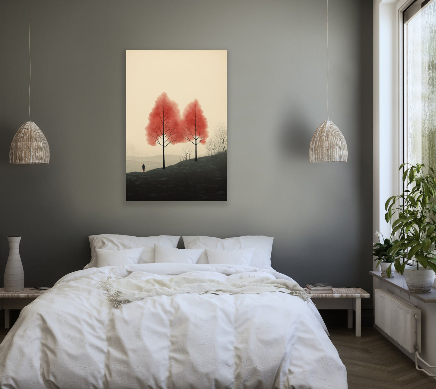 Peaceful Serenity: A Minimalist Tribute to Nature Inspired by Alessandro Gottardo | Custom Canvas | Original Artwork | Wall Art