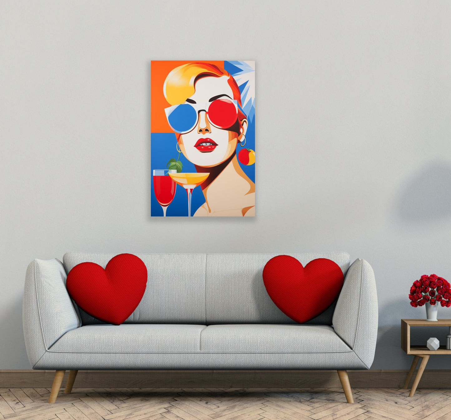 Vibrant Pop Art Canvas Print - Tom Wesselmann Inspired Woman in Sunglasses for Modern Home Decor Wall Art