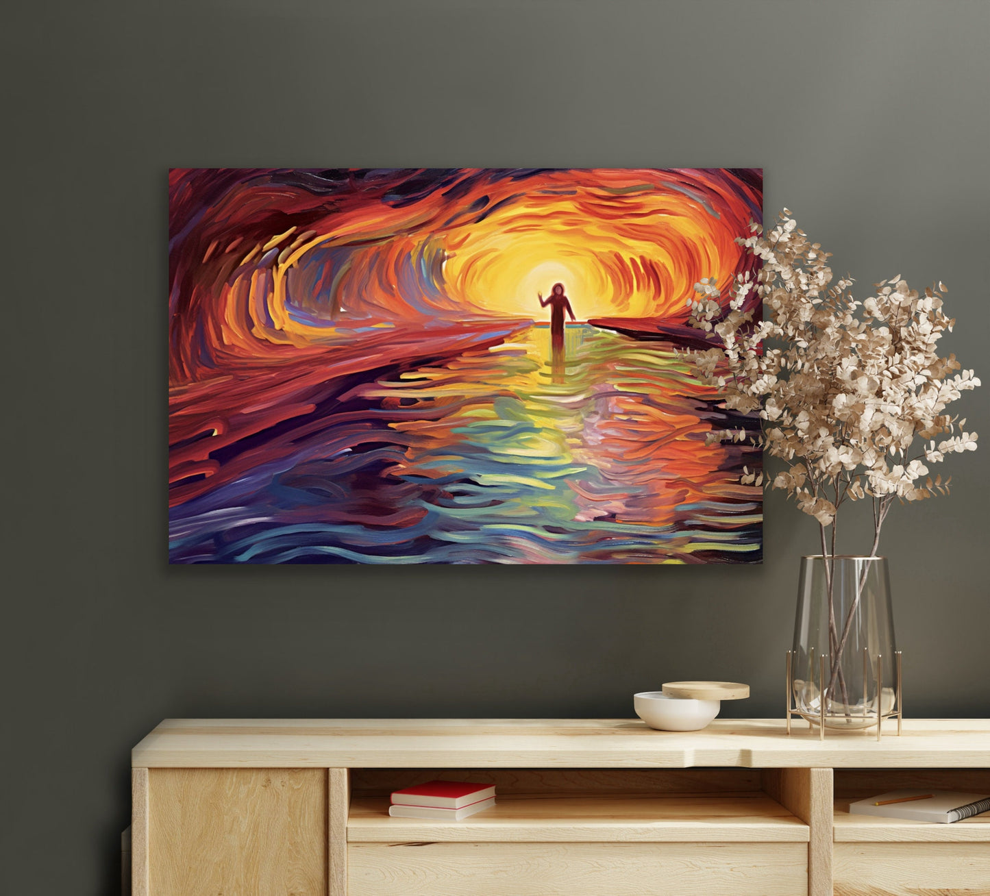 Edvard Munch Inspired Art: Mysterious Imp, Rainbow Tunnel & Hidden Pool Canvas Prints