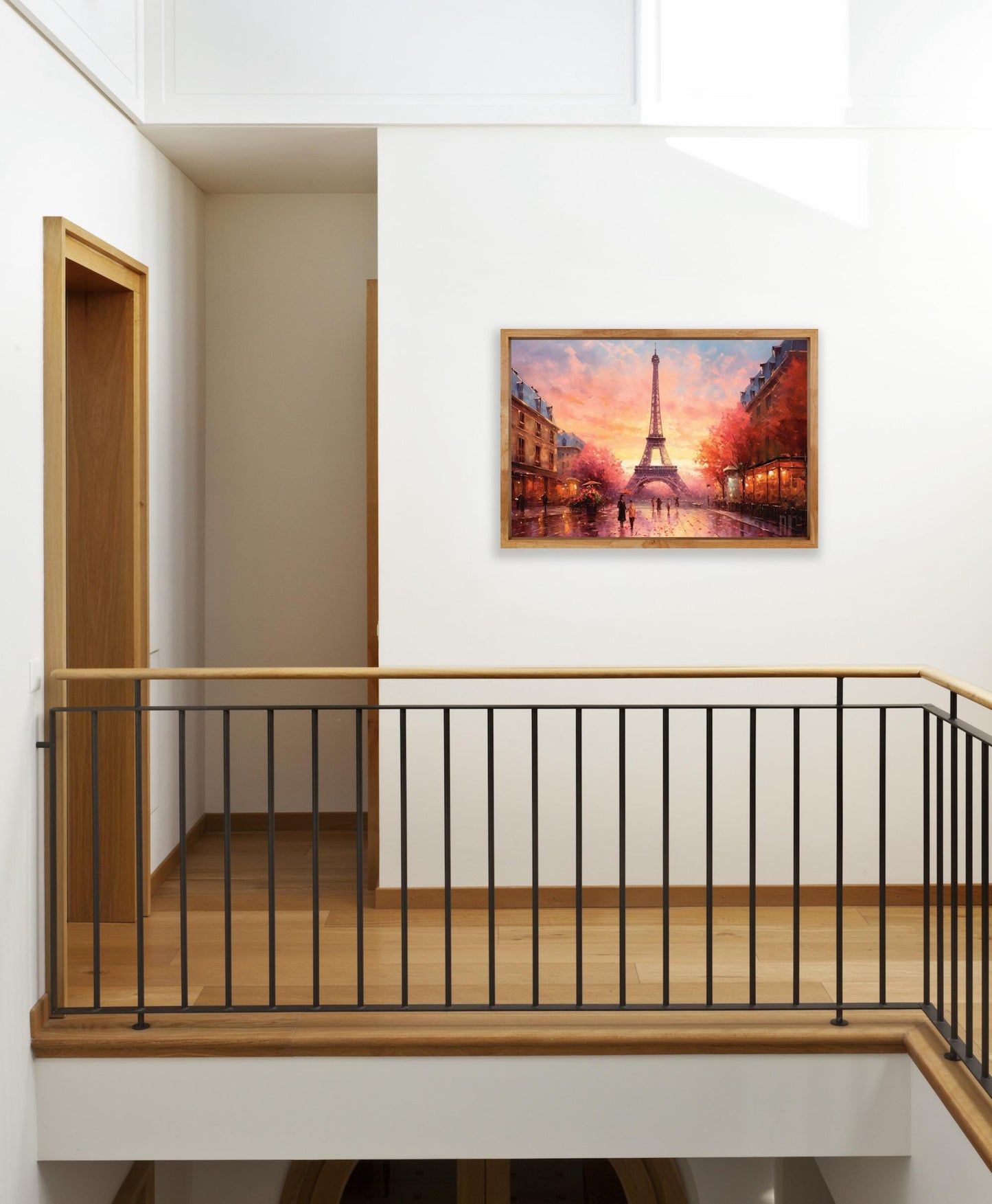 Capturing the Essence of Autumn: An Evening Sunset at the Eiffel Tower Inspired by Thomas Kinkade