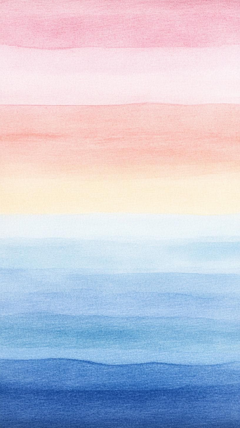 Modern Abstract Watercolor Stripes Canvas Print | Minimalist Art for Home Decor | Peaceful Jean Jullien Style Digital Download