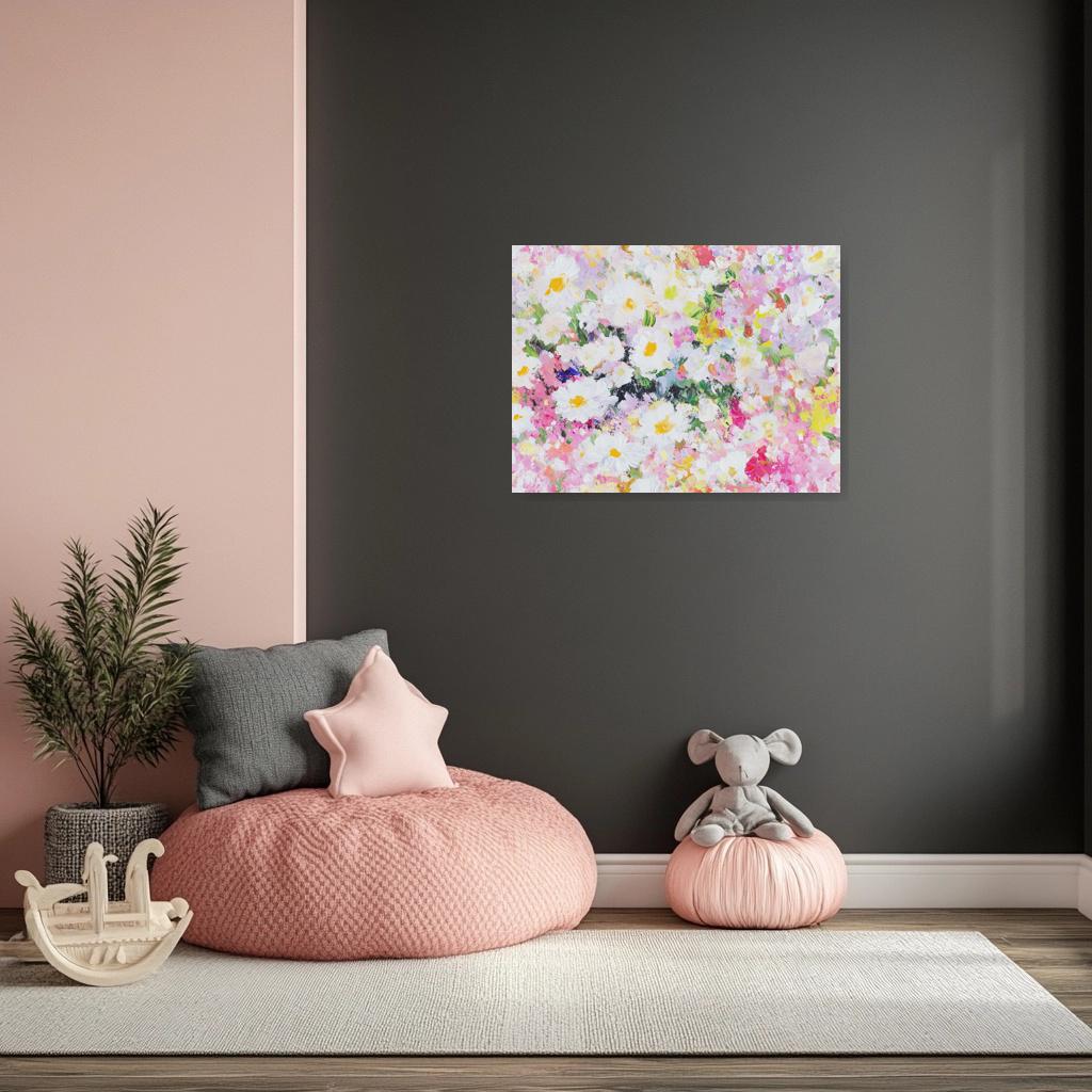 Custom Floral Canvas Print Inspired by Claude Monet's Impressionist Style Bright Colors Home Decor Wall Art Digital Download