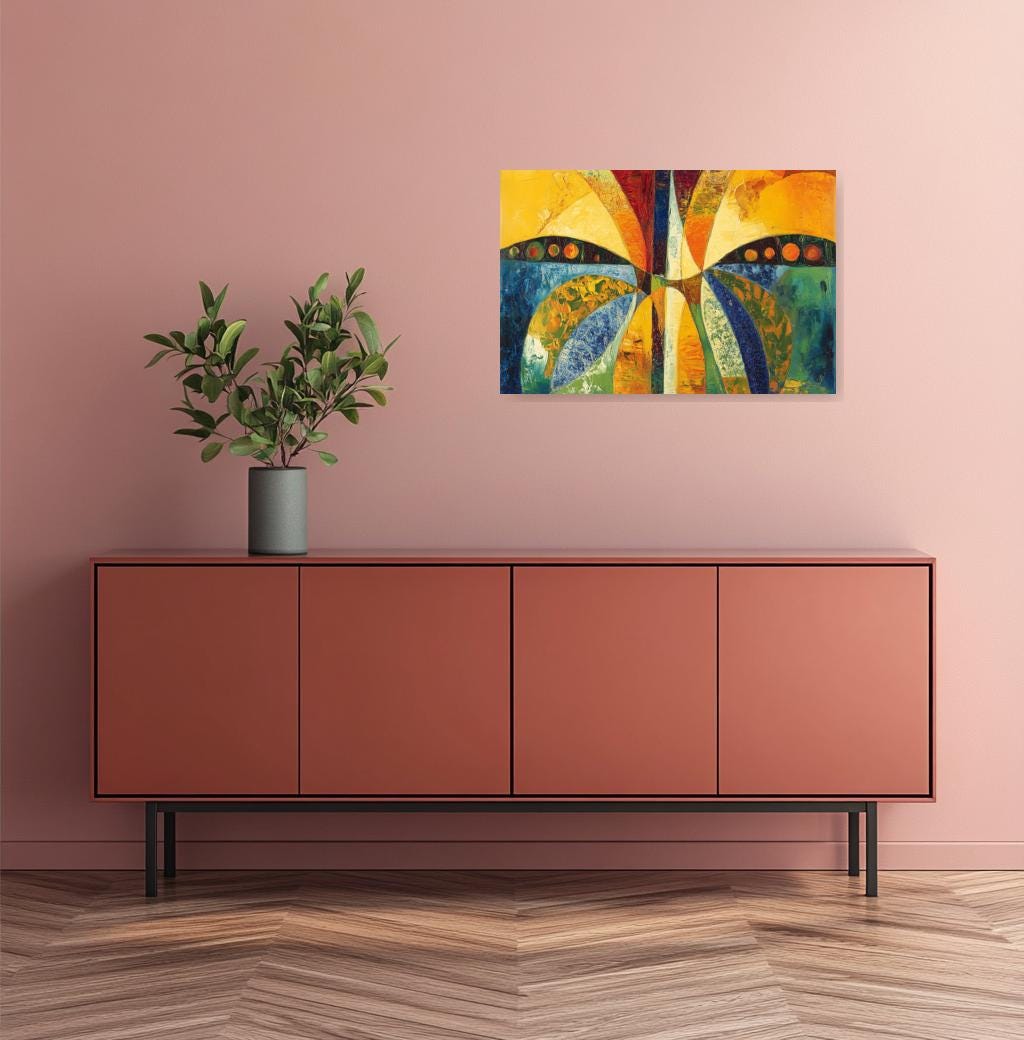 Abstract Canvas Print Inspired by Matisse with Bold Colors and Dynamic Shapes Perfect for Home Decor and Wall Art