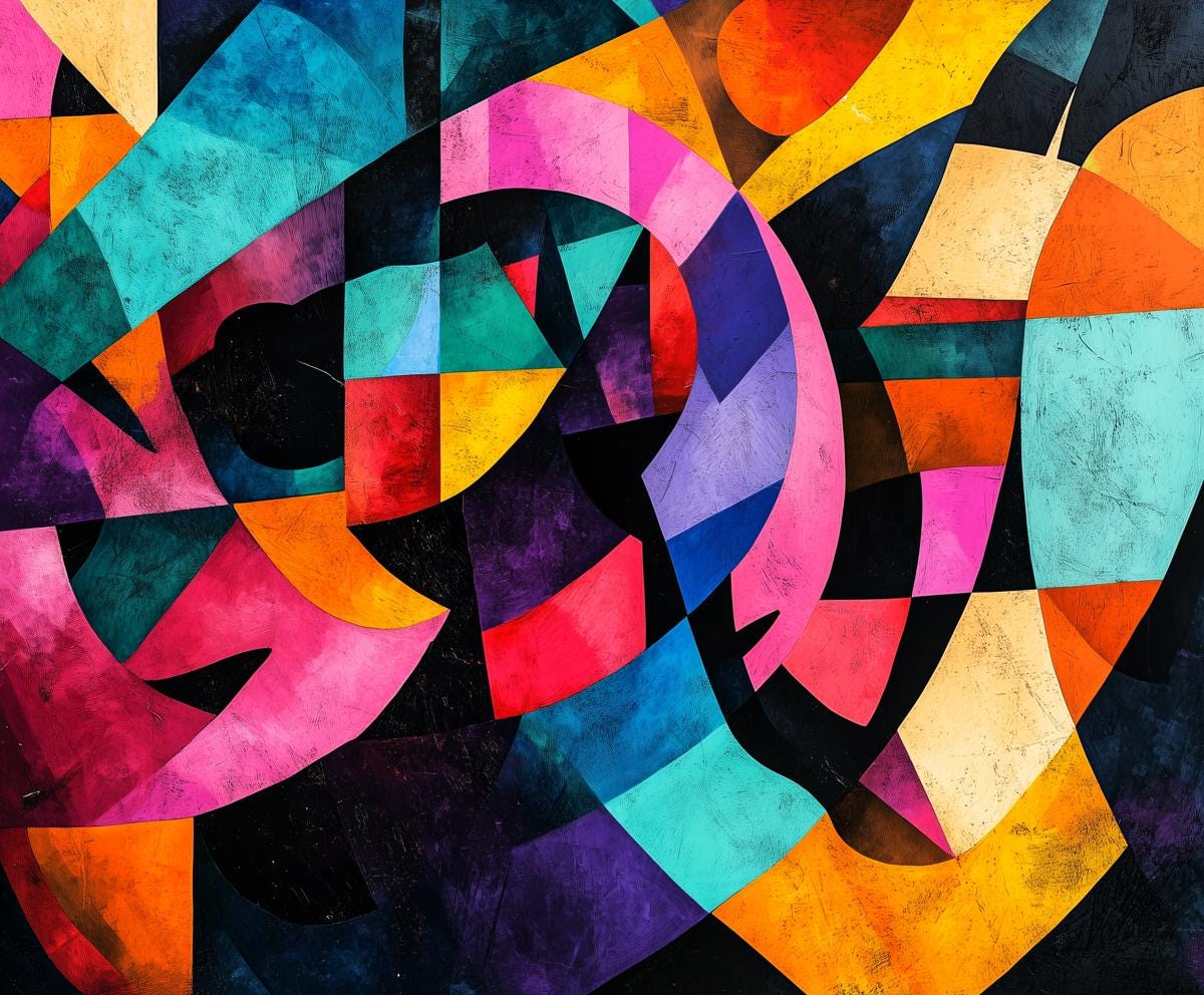 Abstract Geometric Canvas Print Inspired by Matisse for Colorful Home Decor and Unique Wall Art