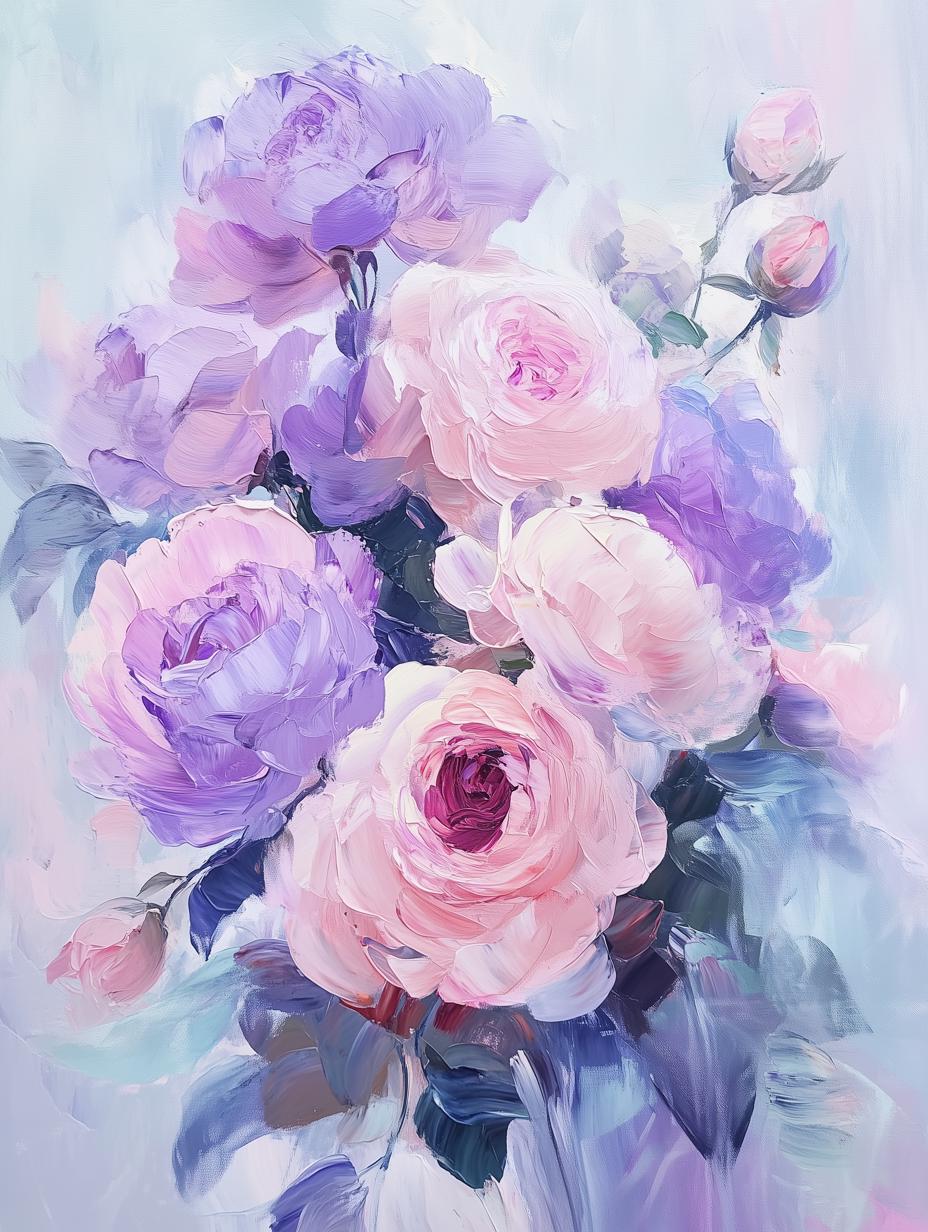 Custom Floral Canvas Print in the Style of Claude Monet Perfect for Home Decor Wall Art in Soft Pastel Colors