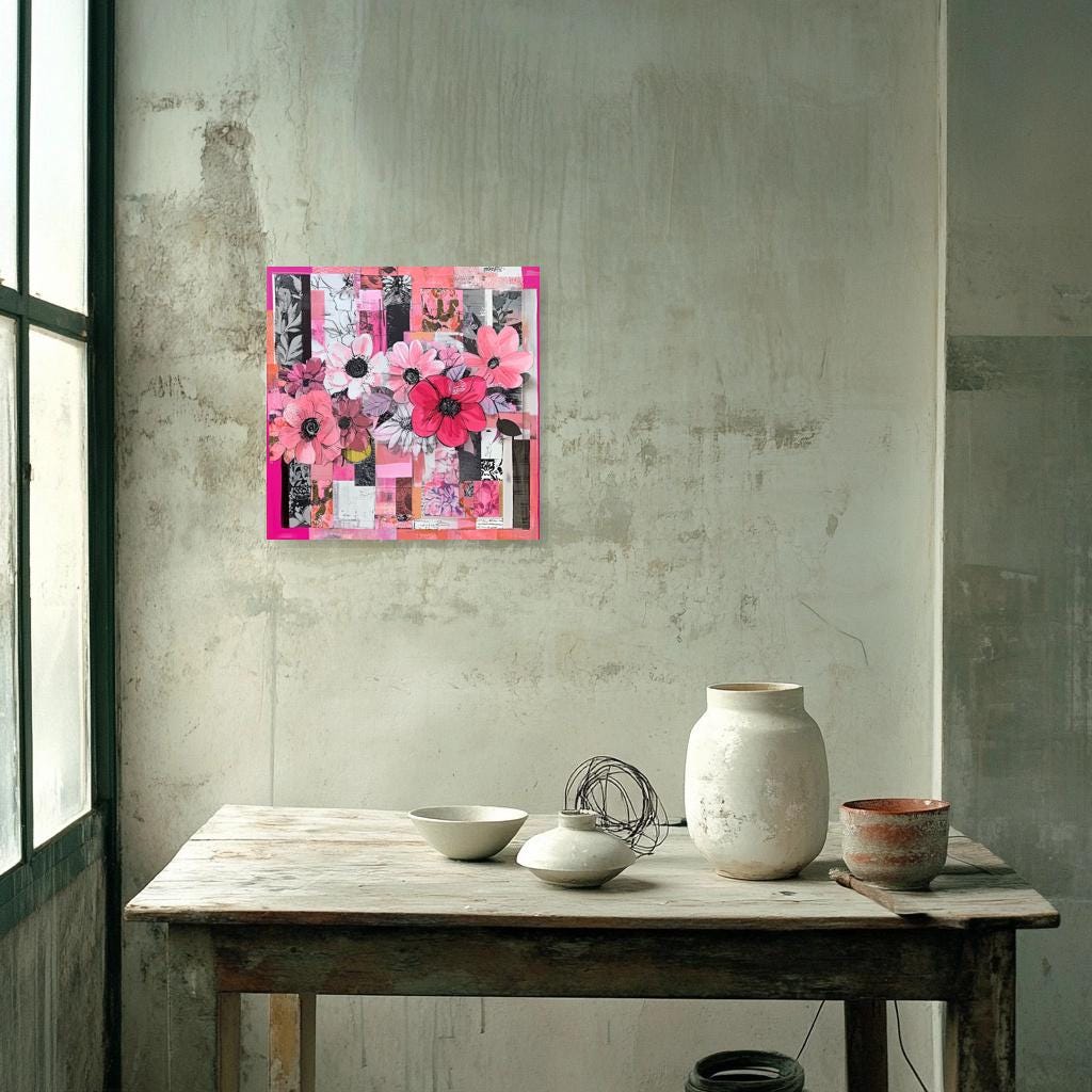 Floral Abstract Canvas Print Inspired by Modern Impressionism for Vibrant Home Decor Wall Art