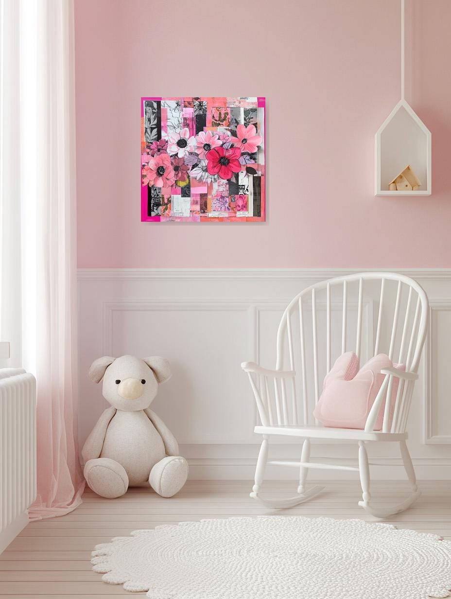 Floral Abstract Canvas Print Inspired by Modern Impressionism for Vibrant Home Decor Wall Art