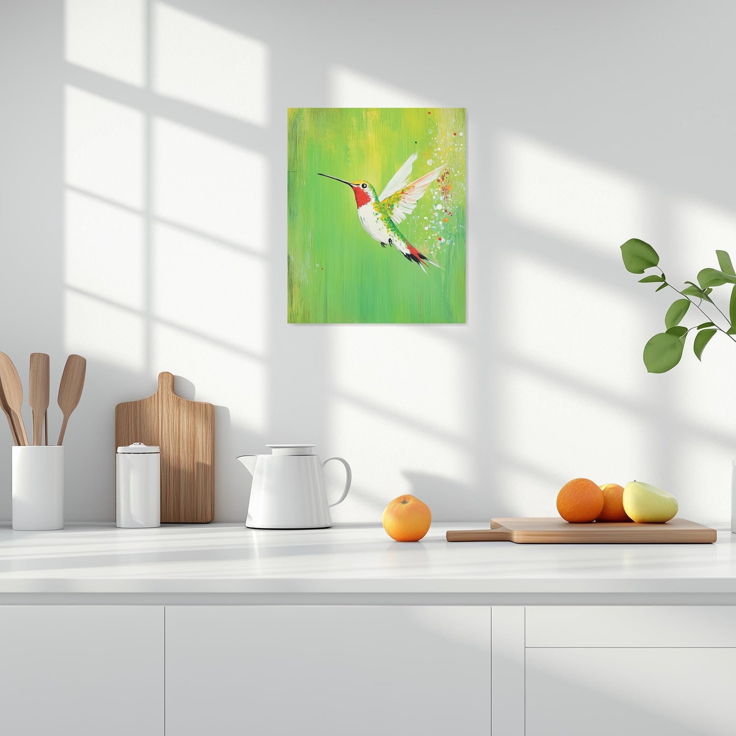Vibrant Hummingbird Canvas Print Colorful Wall Art for Home Decor Nature Inspired Digital Download