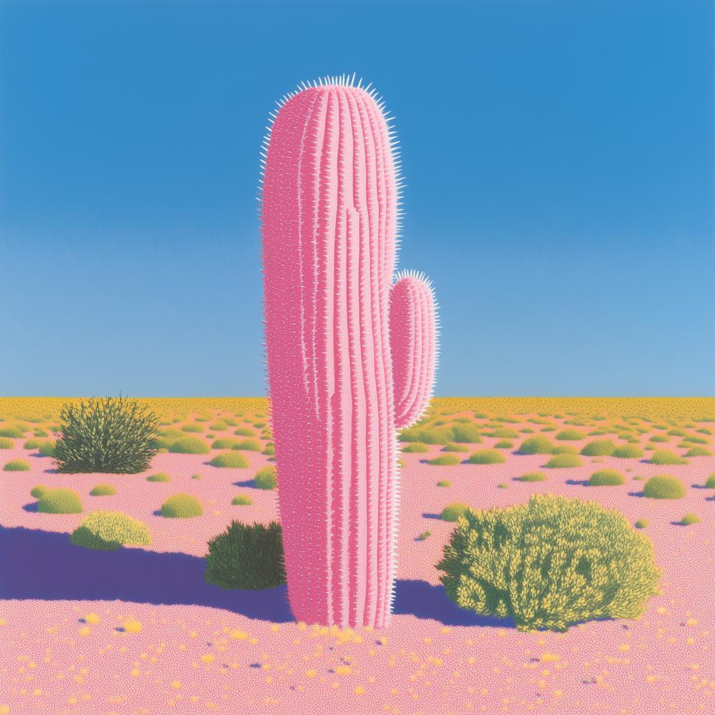 Fun Pink Cactus Wall Art Canvas Print Digital Download Desert Landscape Home Decor Inspired by Pop Art Style