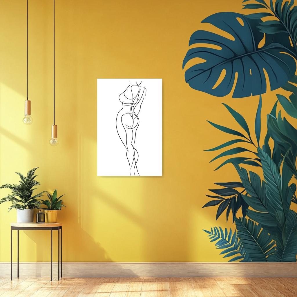 Minimalist Line Art Canvas Print Inspired by Picasso Elegant Woman Body Abstract Wall Art for Home Decor Digital Download