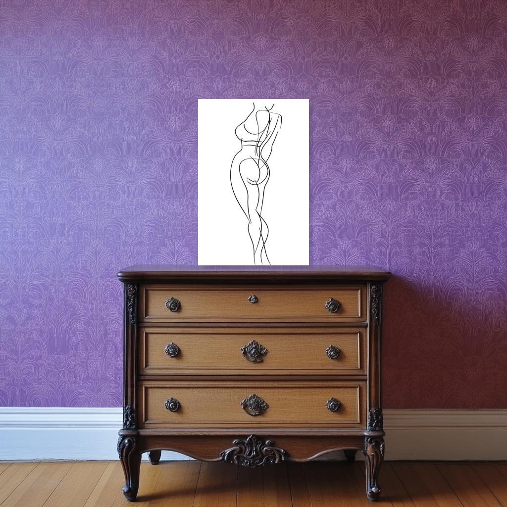 Minimalist Line Art Canvas Print Inspired by Picasso Elegant Woman Body Abstract Wall Art for Home Decor Digital Download