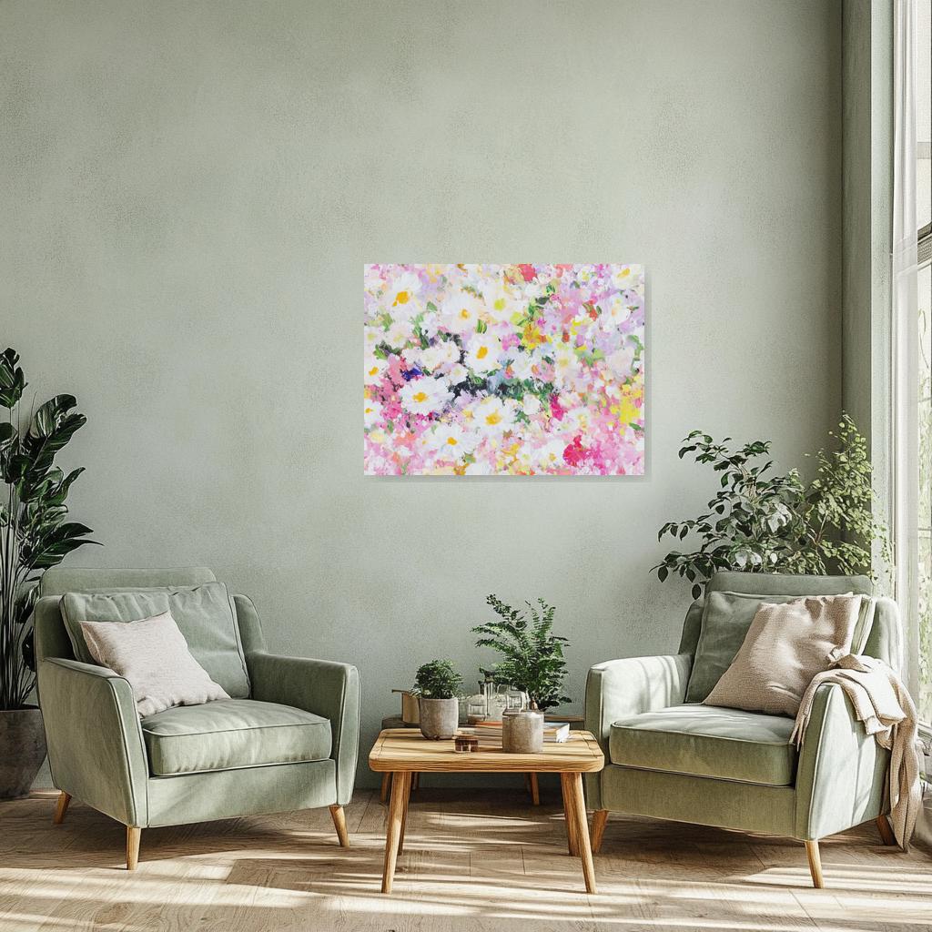 Custom Floral Canvas Print Inspired by Claude Monet's Impressionist Style Bright Colors Home Decor Wall Art Digital Download
