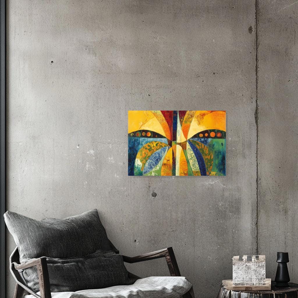 Abstract Canvas Print Inspired by Matisse with Bold Colors and Dynamic Shapes Perfect for Home Decor and Wall Art