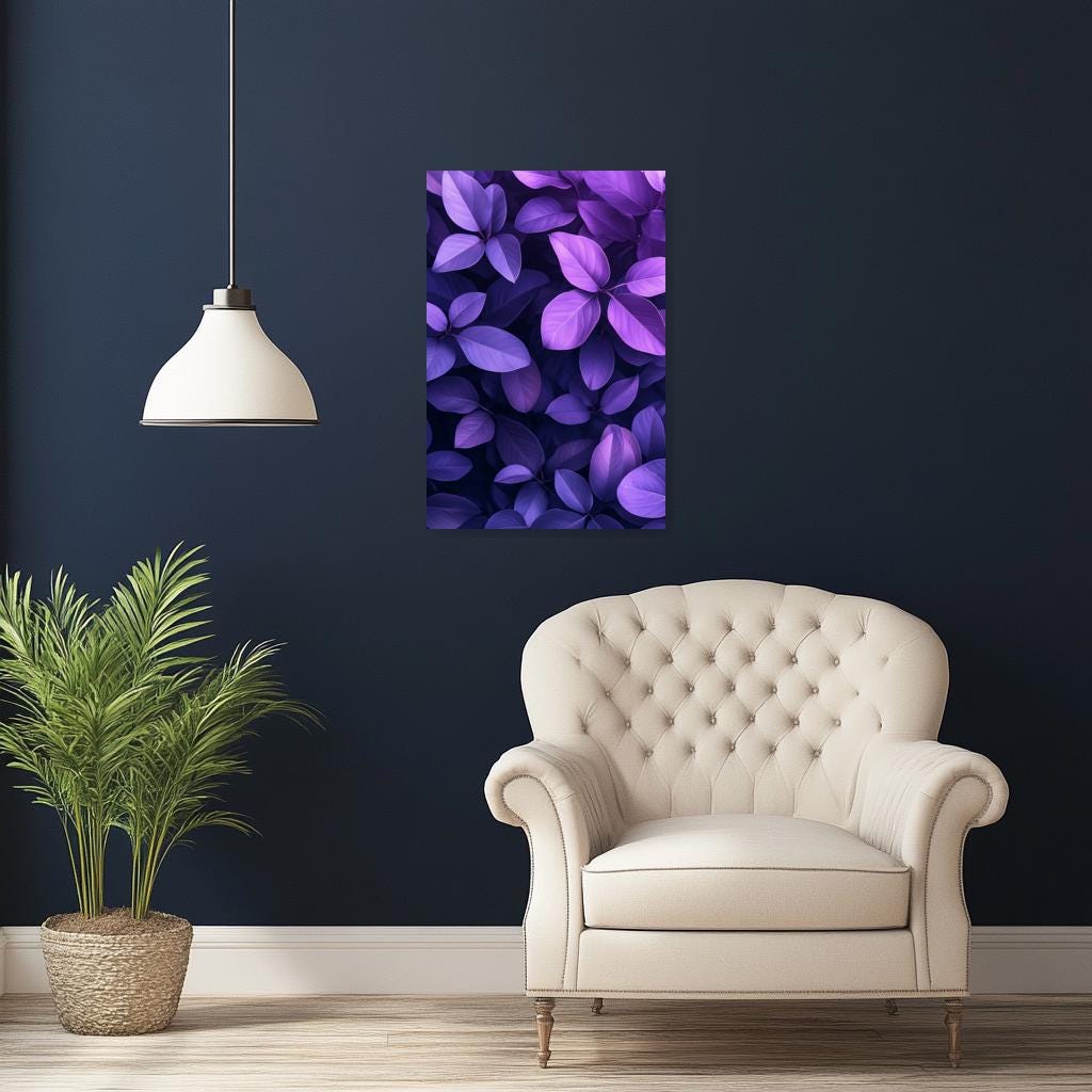 Custom Canvas Print Lavender Leaves Artwork Inspired by Monet Floral Home Decor Digital Download Wall Art
