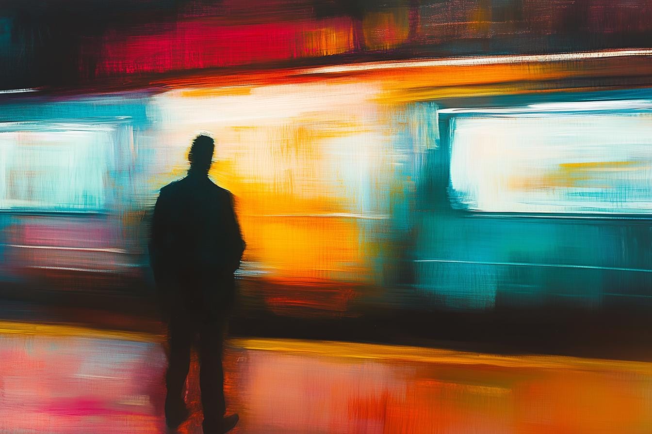 Abstract Canvas Print Inspired by Edvard Munch with Vibrant Colors and Expressive Brushstrokes for Modern Home Decor