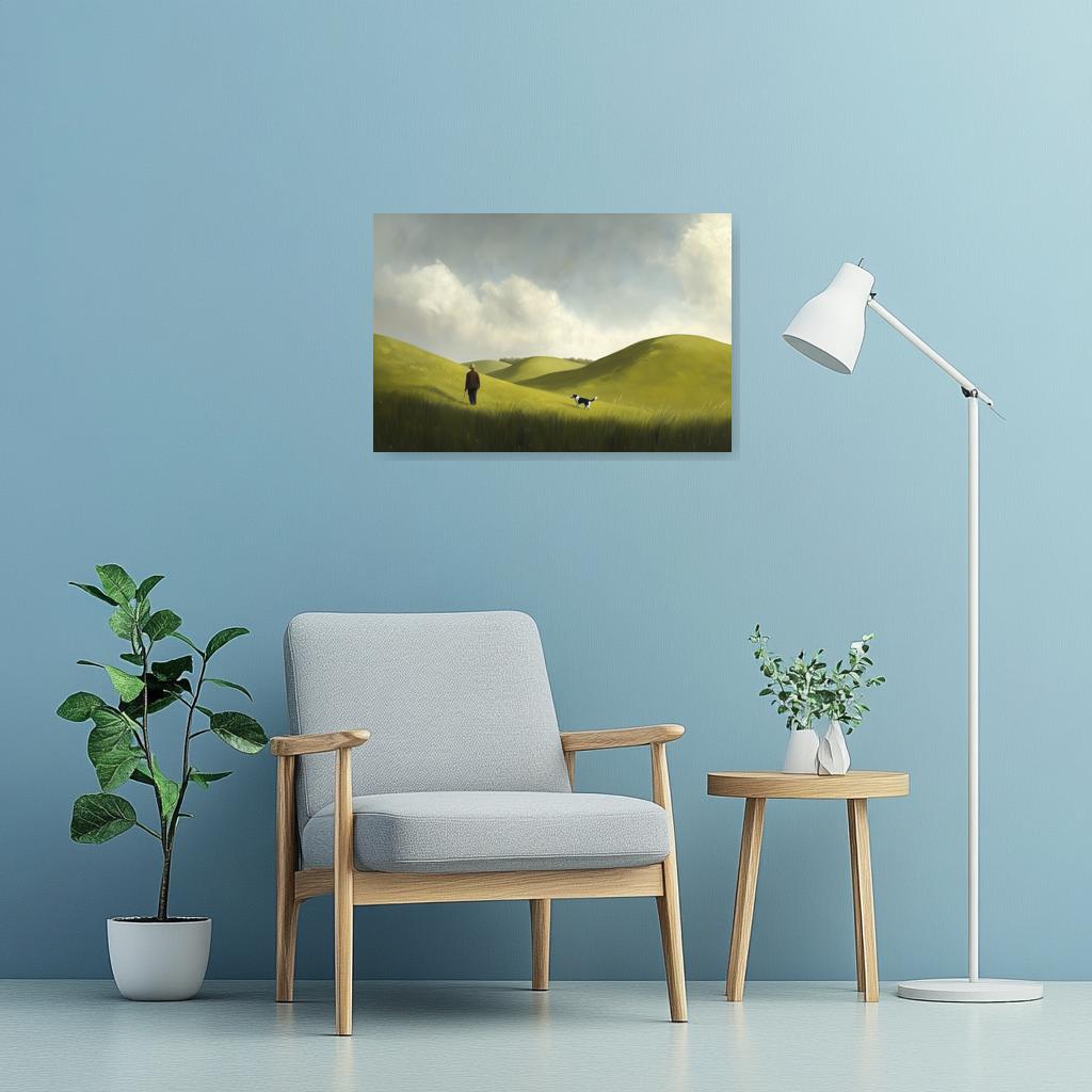 Serene Landscape Canvas Wall Art Inspired by Impressionist Style with Lush Green Hills and Tranquil Scenes