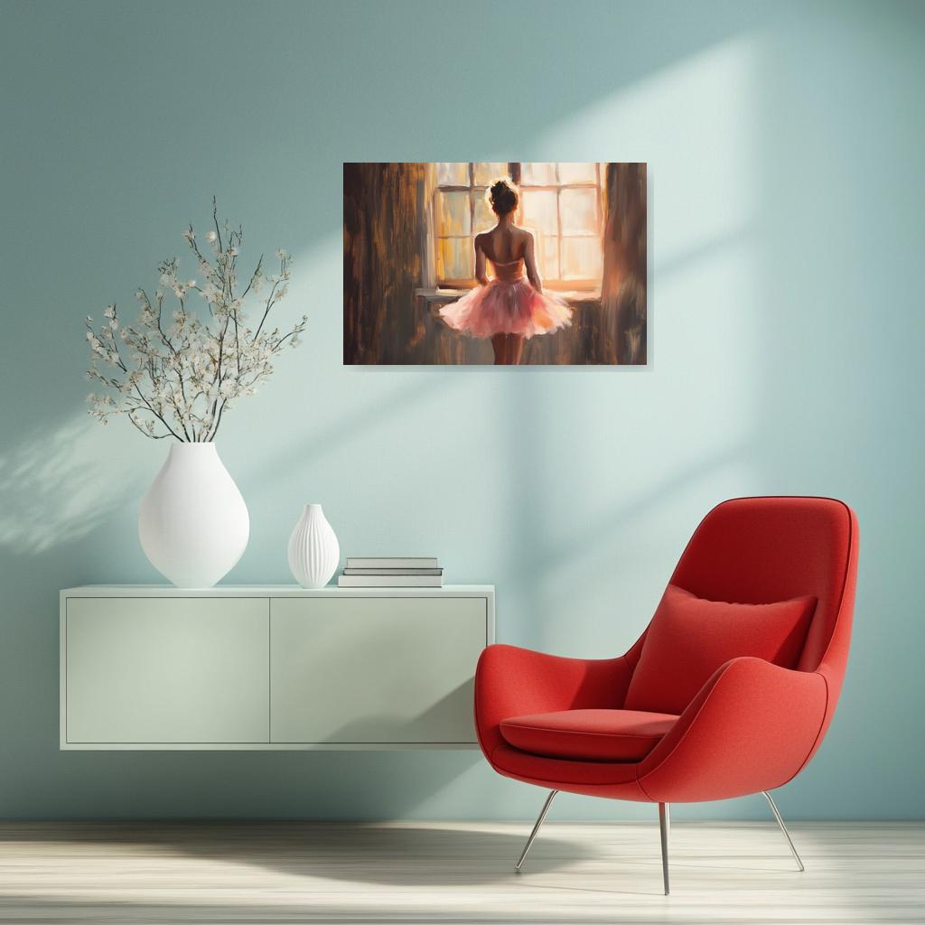 Elegant Ballerina Canvas Print Inspired by Degas Perfect for Home Decor and Wall Art in Soft Pastel Colors