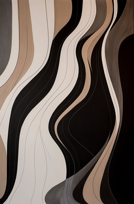 Tan and Black Abstract Wall Art for Serene and Minimalist Spaces | CCC | Digital Print