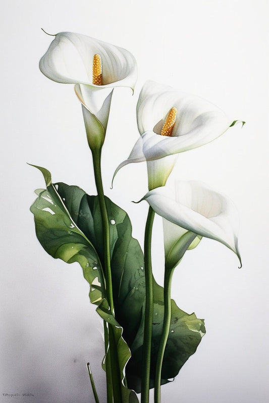 Watercolor Cala Lily Flowers | Elegance in Simplicity: Original Watercolor Botanical Prints of Cala Lilies | Digital Print | Download