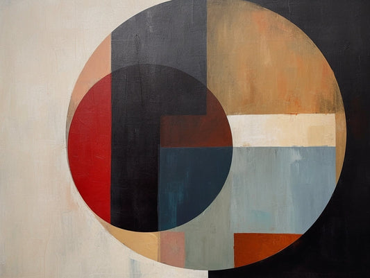 Muted Circles - Original Modern Abstract Art with Circles in Muted Colors and Minimal Layout | CCC | Digital Print