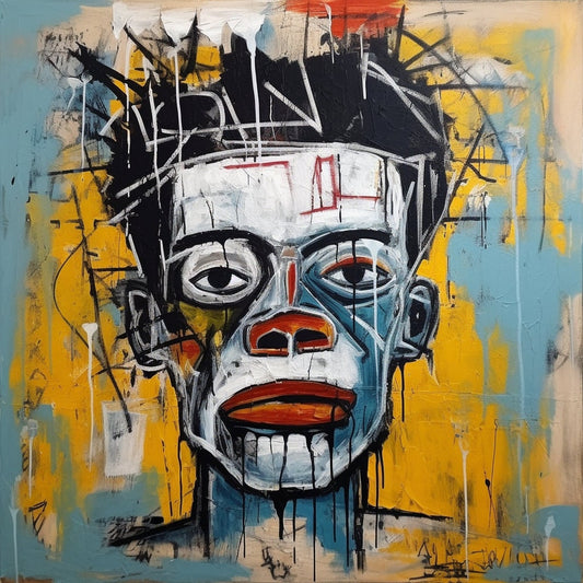 Graffiti Inspired Portrait Headshot inspired by Jean-Michel Basquiat | Canvas | Print | Acrylic Painting