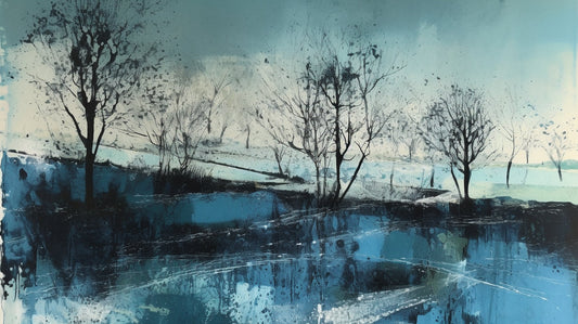Blue Hues - An Original Landscape Artwork in the Spirit of Peter Doig, Custom Art, Original | Custom Canvas Curators | Print | Wall Art