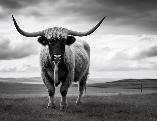 Majestic Bovine in Scottish Landscape