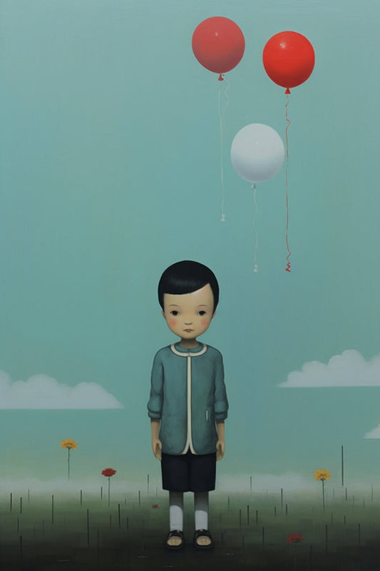 Liu Ye Inspired Art: Tranquil Reflections of Childhood | Digital Wall Art | Download Print | Custom Canvas