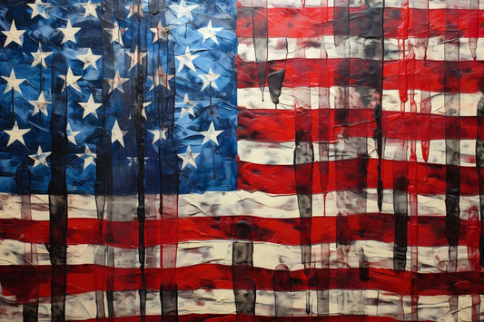 Vintage American Flag Painting Inspired by Jasper Johns | Digital Wall Art | Download Print | Custom Canvas