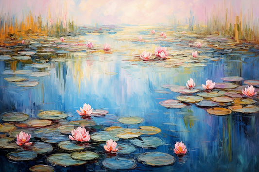 Breathtaking Water Lilies: Impressionist Art Inspired by Claude Monet | Digital Wall Art | Download Print | Custom Canvas