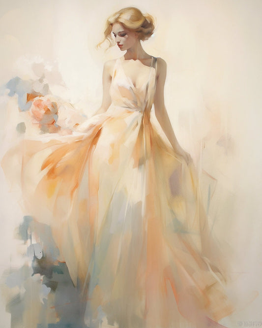 Graceful Woman Inspired by the Artistry of Kathryn Morris Trotter: Original Custom Canvas and Digital Prints