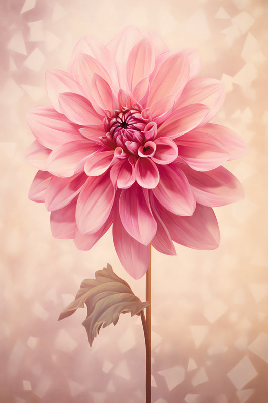 Pink Dahlia Canvas Artwork Inspired by Georgia O'Keeffe: Original Custom Prints Available