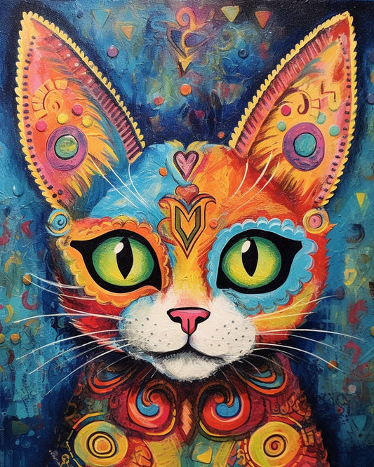 Psychedelic Chihuahua Dog Art Inspired by Louis Wain: A Colorful Canvas Delight for Dog Lovers and Art Connoisseurs Alike