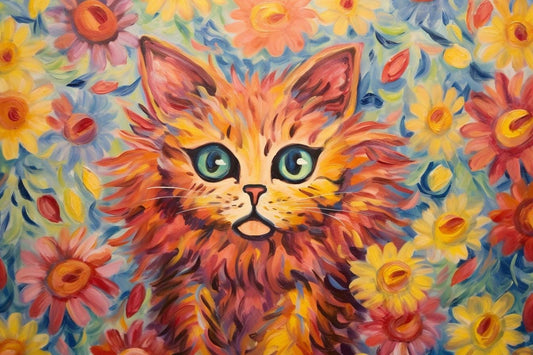 The Whimsical Encounter of Feline Fantasy: Electric Cat Inspired by Louis Wain