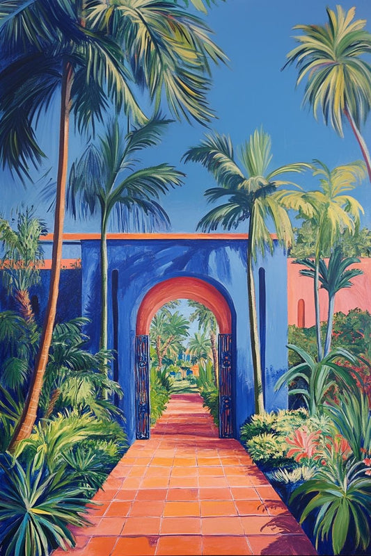 Tropical Serenade, Reimagining the Vision of Jacques Majorelle through Canvas | Original | Art