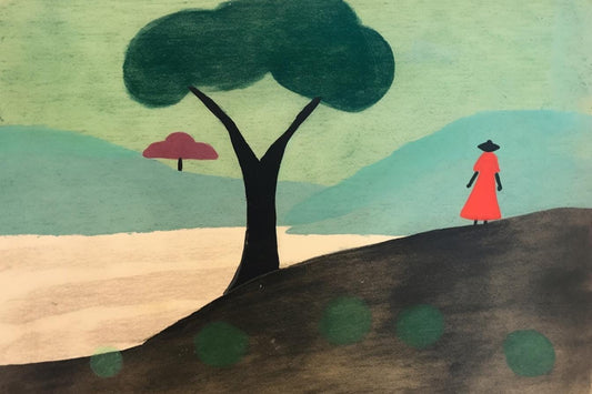 Milton Avery's Influence: Woman in Orange Dress Under a Green Tree