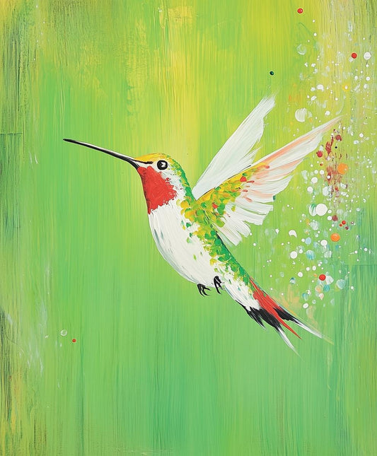 Vibrant Hummingbird Canvas Print Colorful Wall Art for Home Decor Nature Inspired Digital Download