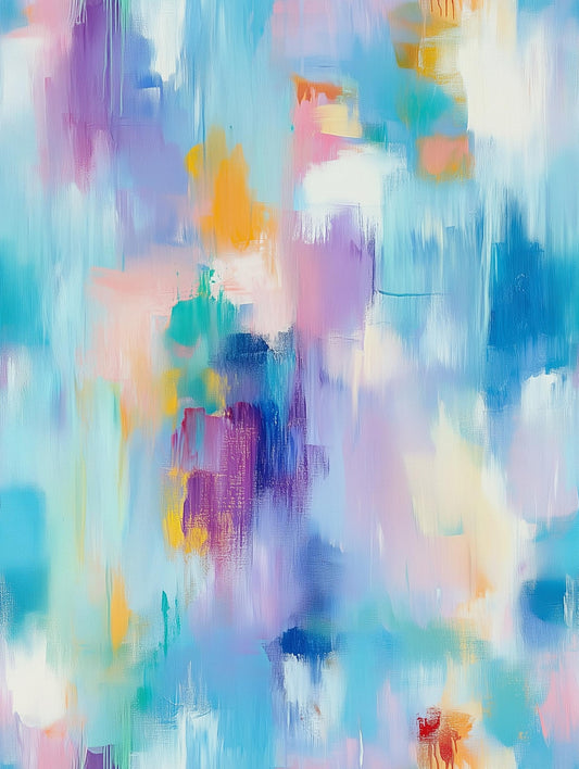 Captivating Pastel Modern Abstract Canvas Print | Minimalist Art | Custom Commissioned Artwork | Paint Knife Technique | Digital Download