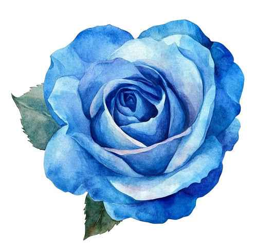 Stunning Nene Thomas Inspired Blue Rose Watercolor Artwork | Custom Canvas & Digital Print | Beautiful Floral Home Decor