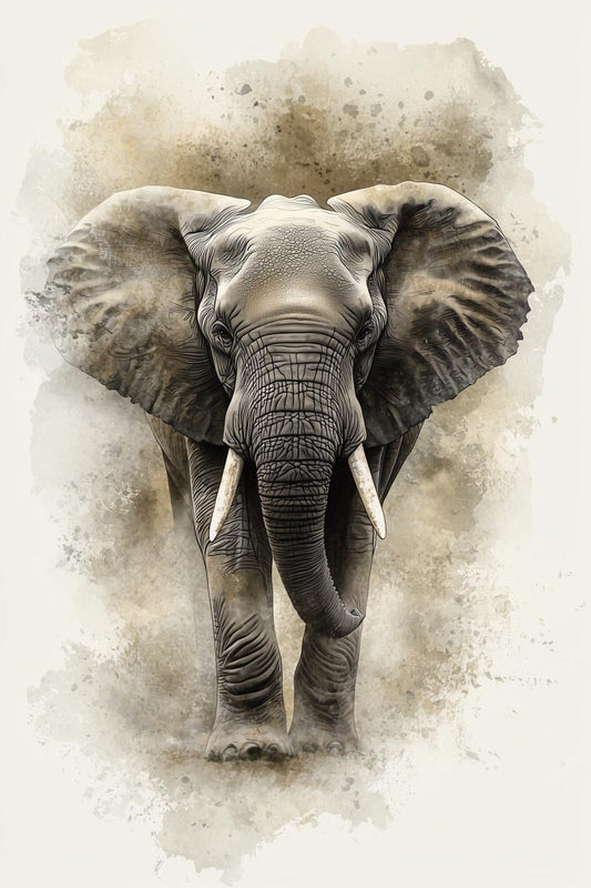 Stunning Elephant Canvas Print in Watercolor Style Modern Wall Art Home Decor Unique Digital Download for Animal Lovers